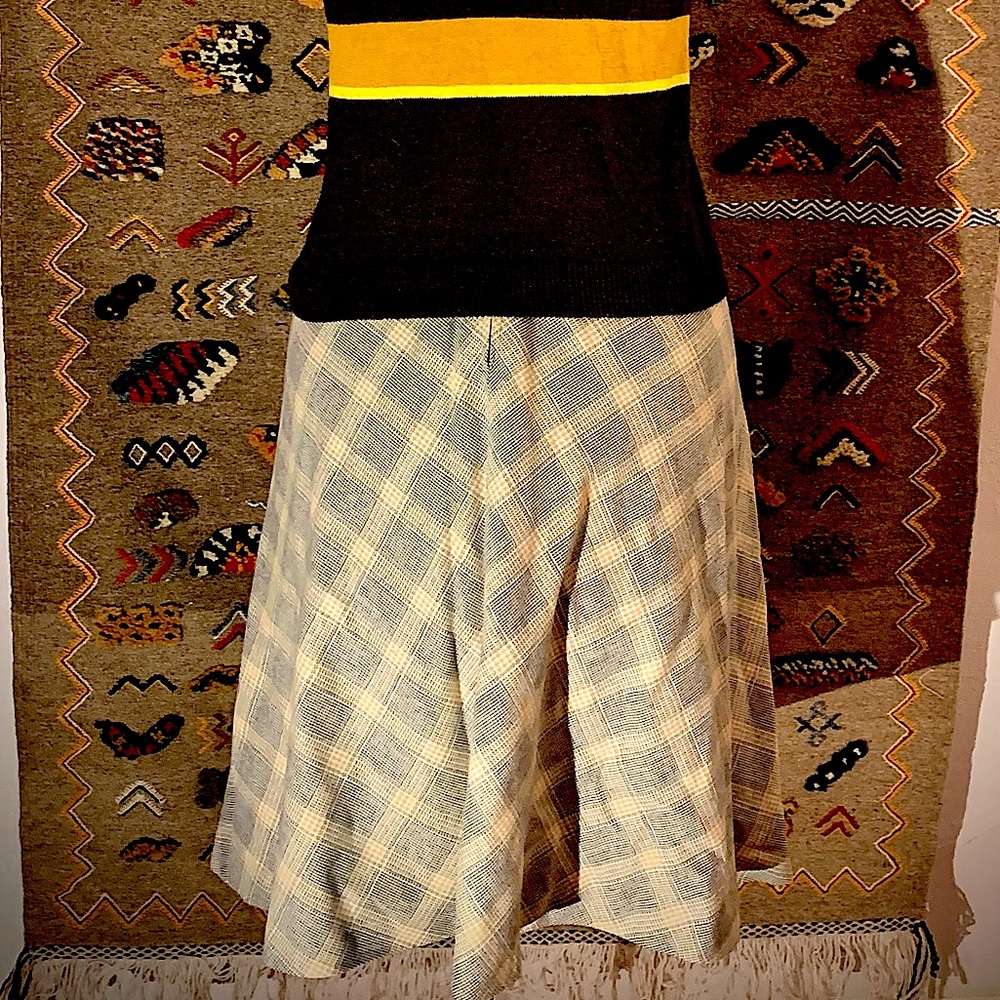 60’s Era Evan Picone Wool Plaid A/Circle Skirt